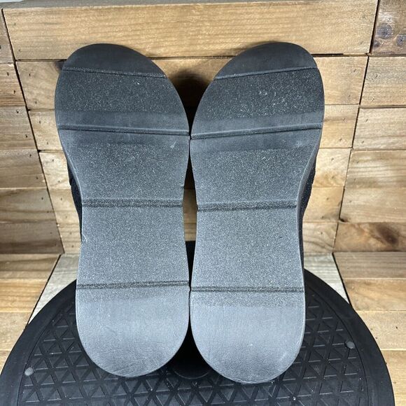 Bzees Womens Size 6.5 Free Spirit Crackled Black Slip In Wedge Heel Shoes - Picture 9 of 10